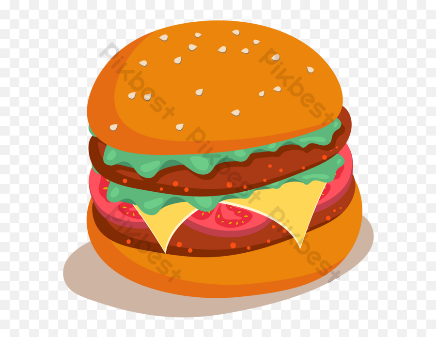 Cartoon Delicious Beef Burger Vector Elements Png Images - Hamburger Bun,Beef Icon Vector