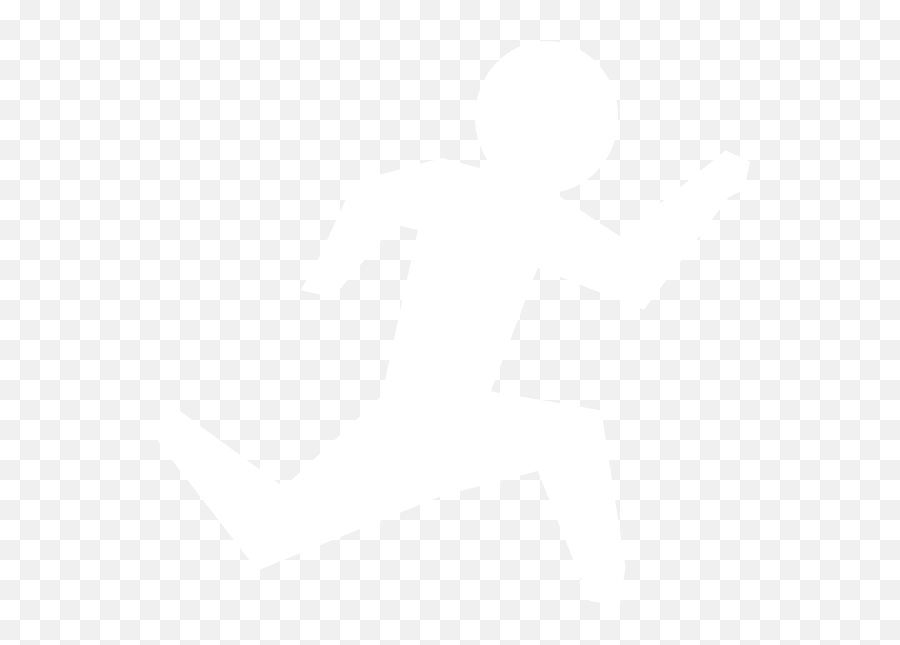 Running Man Silhouette White - Running Stick Man White Png,Man Running Png