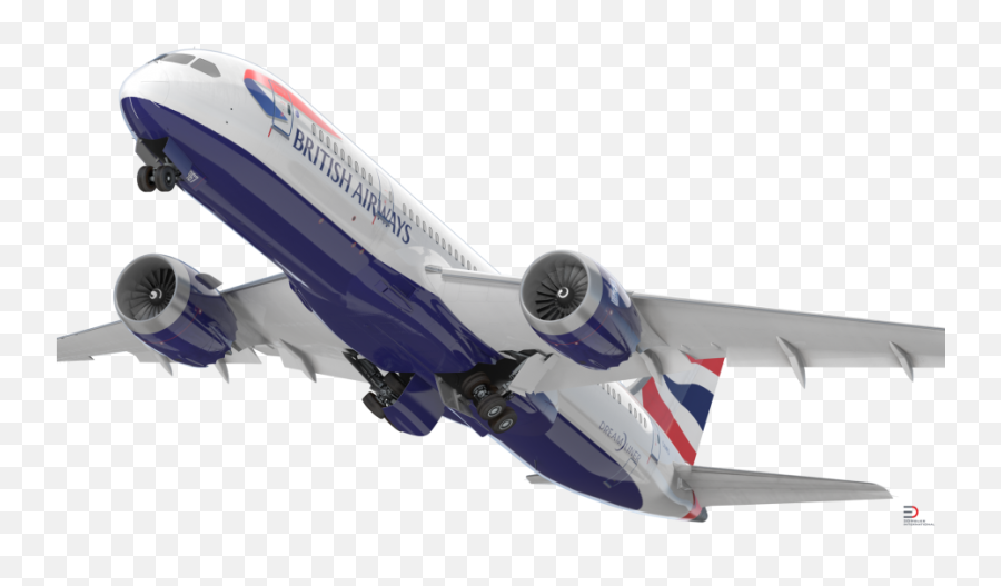 Download Boeing 787 - 8 Dreamliner British Airways Rigged 3d British Airways Plane No Background Png,Plane Transparent Background
