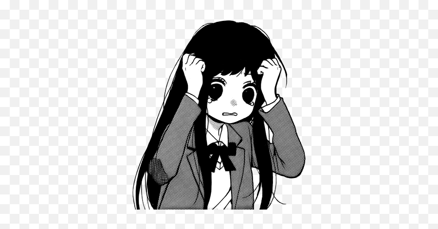 Ushiro No Hikaruko Chan Manga Girl - Crying Sad Anime Girl Png,Sad Anime Gi...