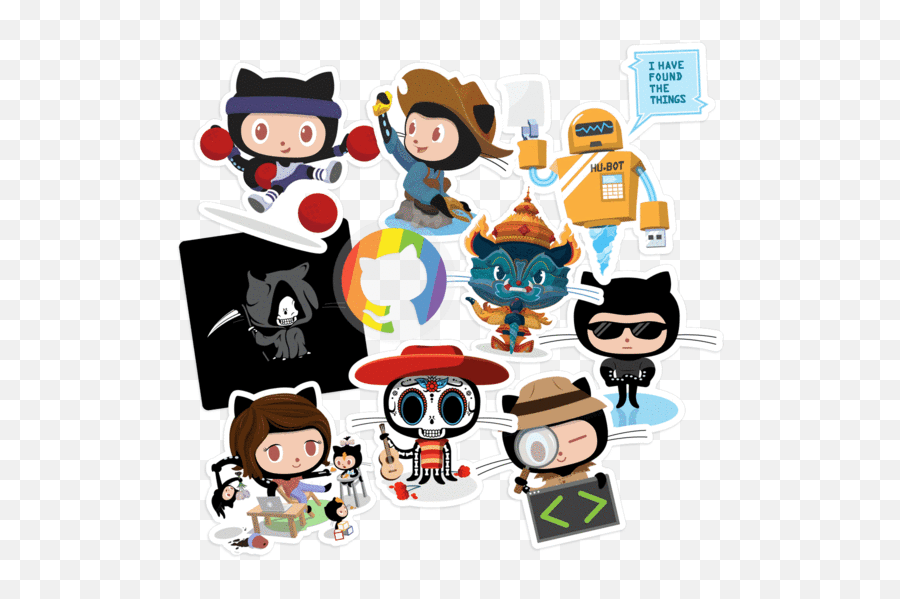 Sticker Packs - Sticker Pack One Octocat Stickers Png,Github Logo Png