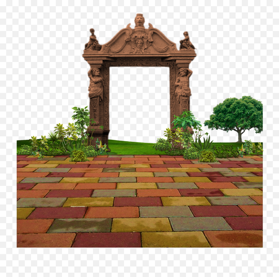Colorful Pavement Pavers - Walkway Transparent Png,Sidewalk Png