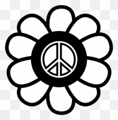 Heart Peace Sign Coloring Pages - Black And White Clip Art Peace Sign Png,Peace Sign Transparent Background