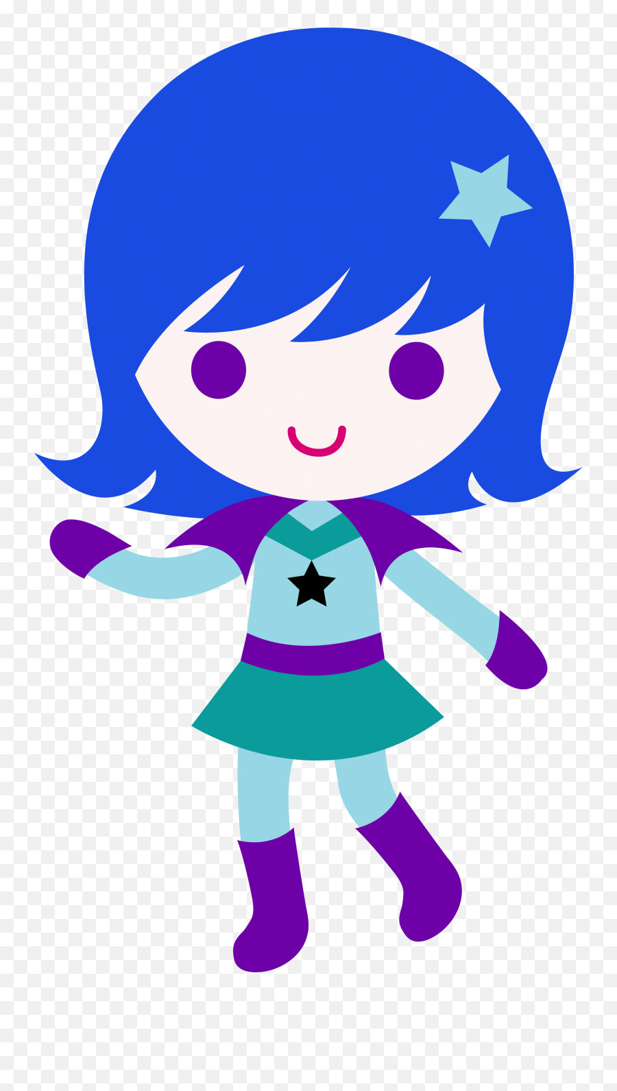 Download Girl Alien Clipart - Girl With Blue Hair Cartoon Girl Clip Art Png,Alien Clipart Transparent