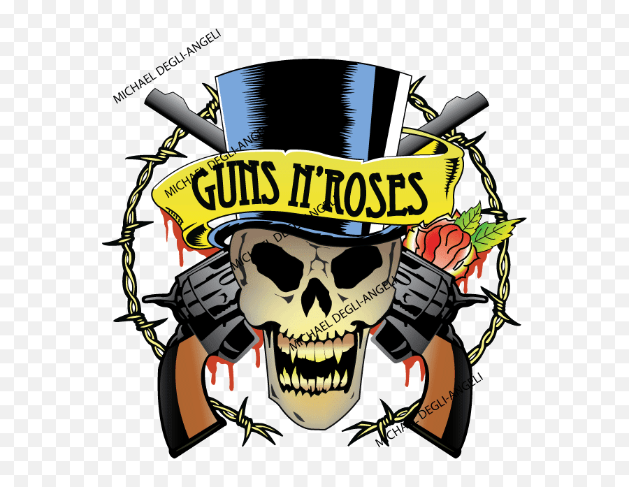 Tattoo of Guns and Roses Logos Blood