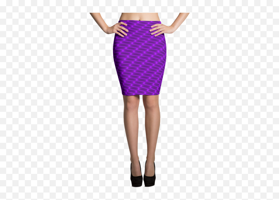 Neon Wavy Lines Purple Pencil Skirt - Coding Skirt Png,Neon Lines Png