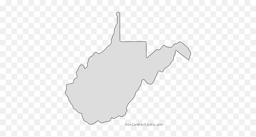 West Virginia - Map Outline Printable State Shape Stencil West Virginia State Shape Png,Us Map Outline Png