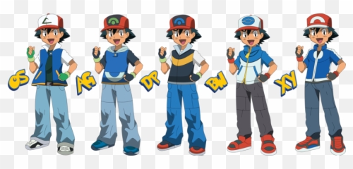 Download Png - Pokemon Ash Through The Years