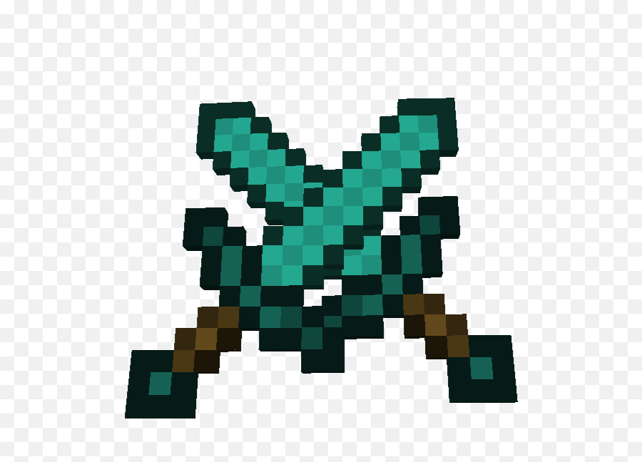 Minecraft Diamond Sword Crossed - Diamond Sword Minecraft Gif Png,Crossed Swords Png