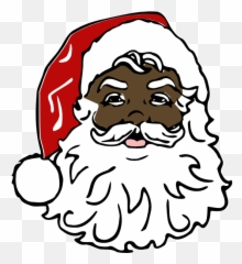 Cartoon Transparent Black Santa - Claus Clipart png