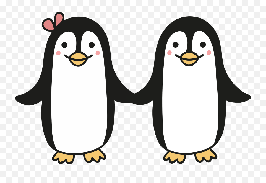 Cute Penguin Couple Clipart - Penguin Couple Clipart Png,Cute Penguin Icon