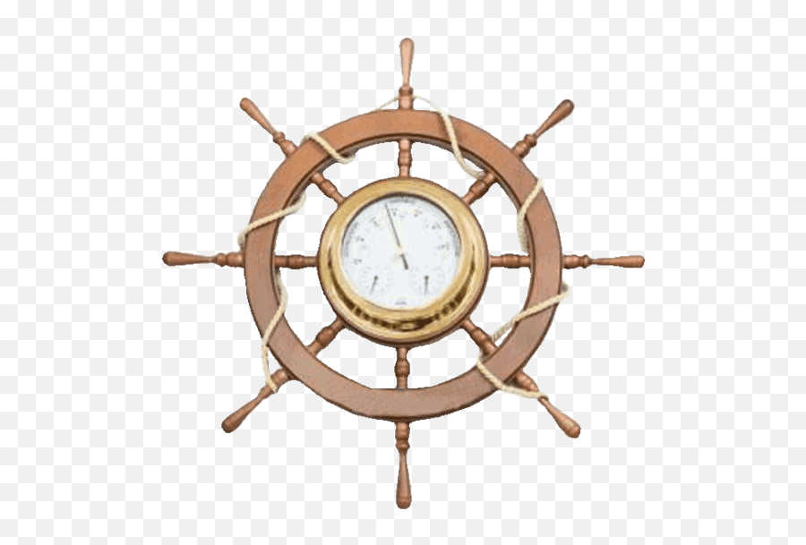 Download Ship Wheel Clock - Steering Wheel Boat Clipart Ship Wheel Decal Png,Ship Wheel Png