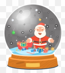 Best Premium Christmas Snow Globe Illustration Download In - Santa Claus png