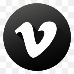 Black White Circle High Quality Long Shadow Social - Vimeo Icon Circle png