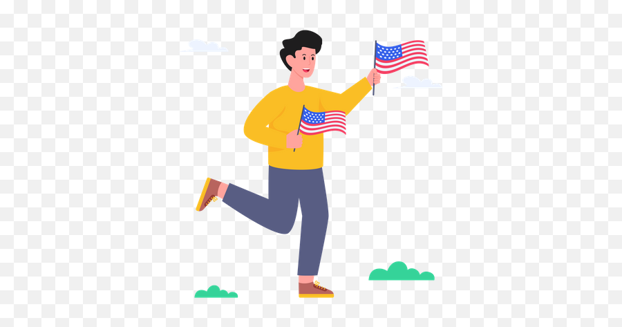 America Flag Icon - Download In Gradient Style Running Png,U.s.flag Icon
