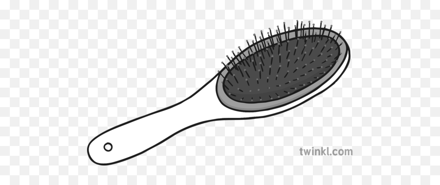Hairbrush Black And White Illustration - Twinkl Brush Png,Hairbrush Png