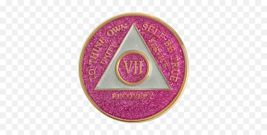 Pink Glitter Triplate Aa Medallions Recovery - Alcoholics Anonymous Png,Pink Glitter Png