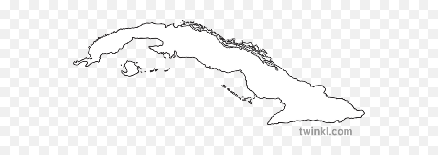 Map Outline Of Cuba Country Shapes Flag Continents Ks1 Black - Cuba Outline Png,Cuba Flag Png