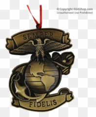 Download Metal Ornament With Eagle Globe And Anchor - Medal Png,Eagle Globe And Anchor Png