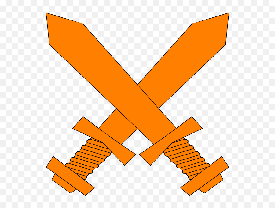 Orange Crossed Swords Clip Art - Sword Red And Blue Png,Crossed Swords Png