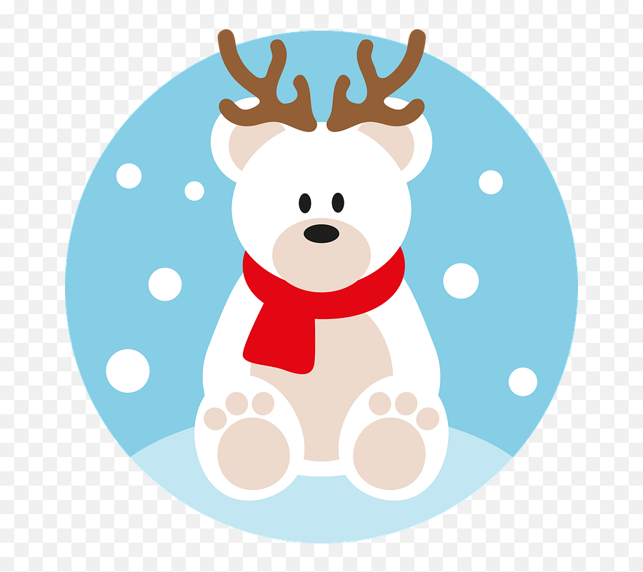 Polar Bear Christmas Reindeer - Osos Polar En Caricatura Png,Christmas Reindeer Png