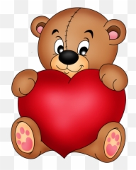 Hunter Clipart Cartoon Bear - Cute Teddy Bears With Hearts Png,Cartoon Bear Png