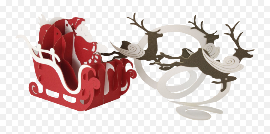 Download Hd Santa Sleigh - Reindeer Transparent Png Image Elk,Santa Sleigh Png