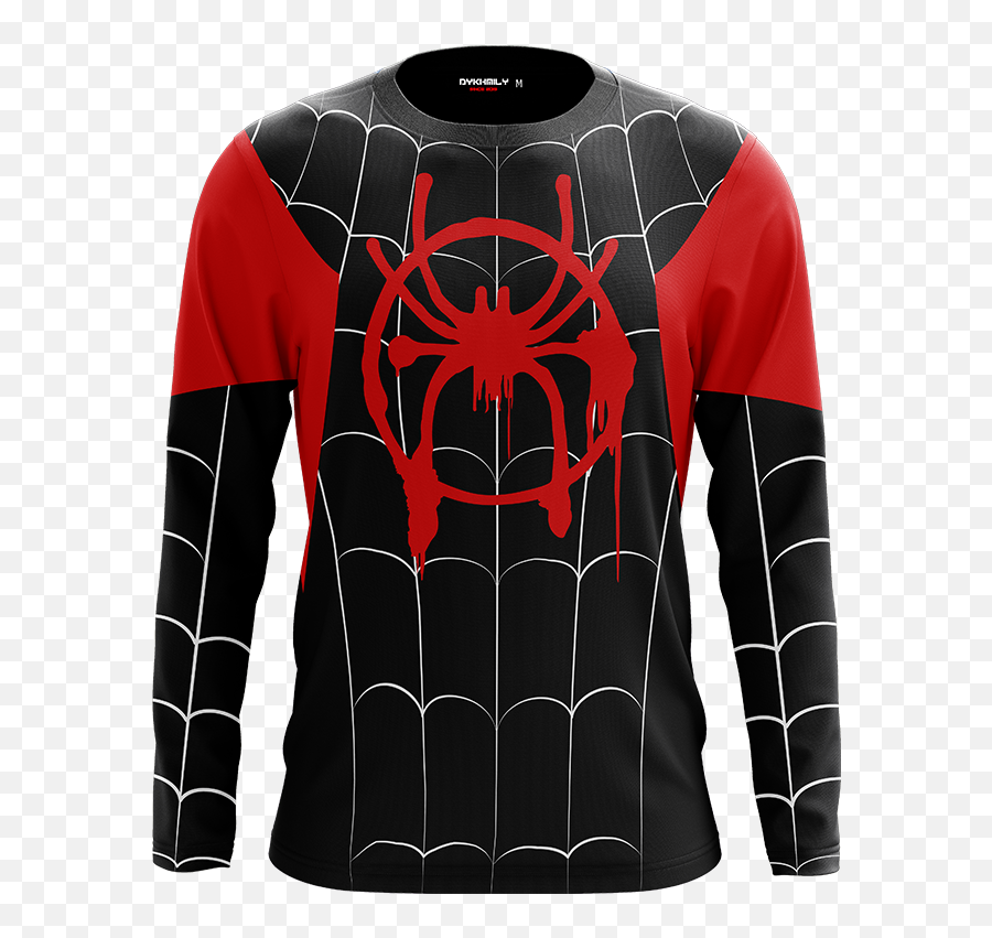Spider - Man Into The Spiderverse Miles Morales Cosplay 3d Long Sleeve Shirt Turksh National Team Tracksuit Png,Miles Morales Spiderman Logo