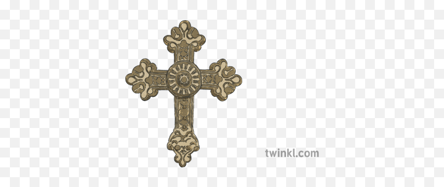 Ornate Cross Illustration - Twinkl Christian Cross Png,Crucifix Png