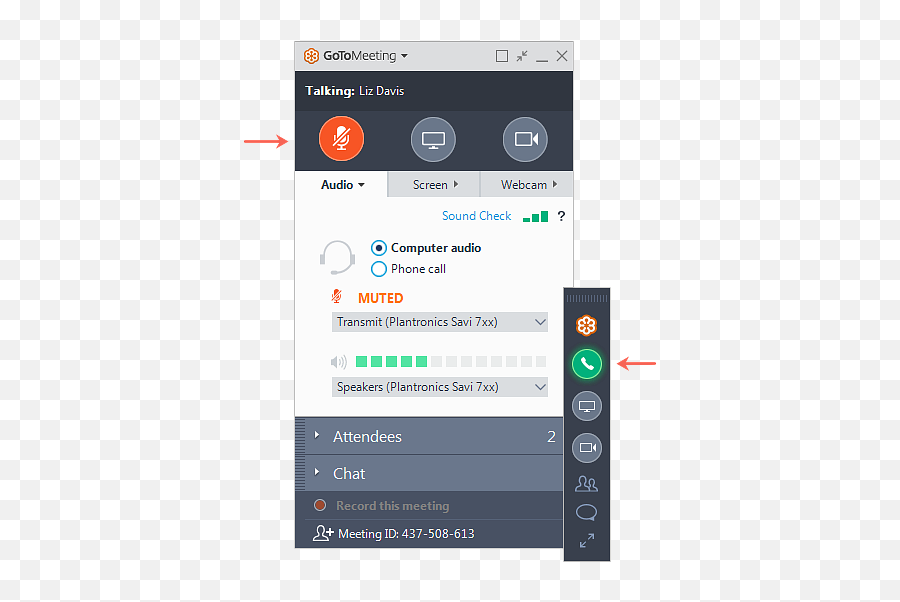 Gotomeeting Attendee Guide For Windows - Gotomeeting Support Gotowebinar Attendee Screen Png,Sound Icon Not Working