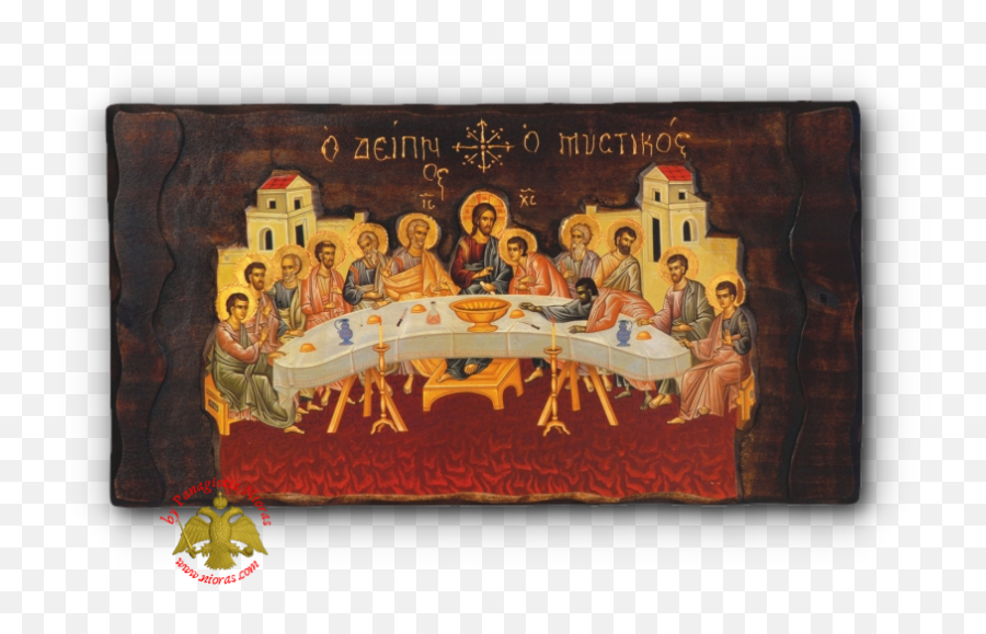 Antique Holy Christ Last Supper Icon In - Last Supper Icons Png,Greek Orthodox Icon Of Jesus