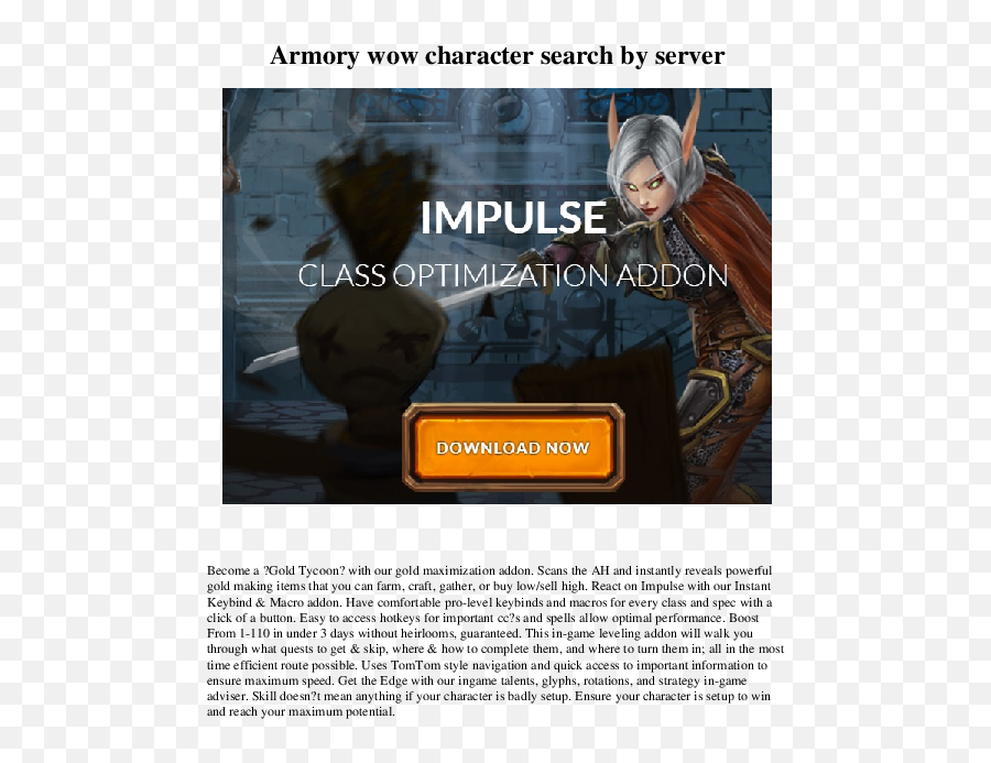 Pdf Armory Wow Character Search By Server Ingrid Brown - Fictional Character Png,Wowhead Icon
