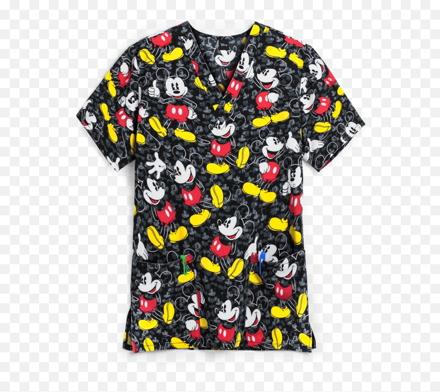 Tooniforms Disney All The Mickeys Unisex Print Scrub Top - 2x Print Short Sleeve Png,Mickey Mouse Windows Icon