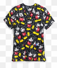 Tooniforms Disney All The Mickeys Unisex Print Scrub Top - 2X Short Sleeve png