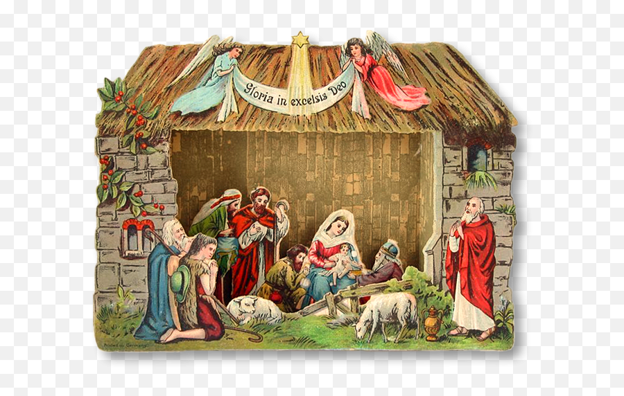 Download Berries Nativity Papermodelkiosk Com - Nativity Free Vintage Nativity Scene Png,Nativity Scene Png