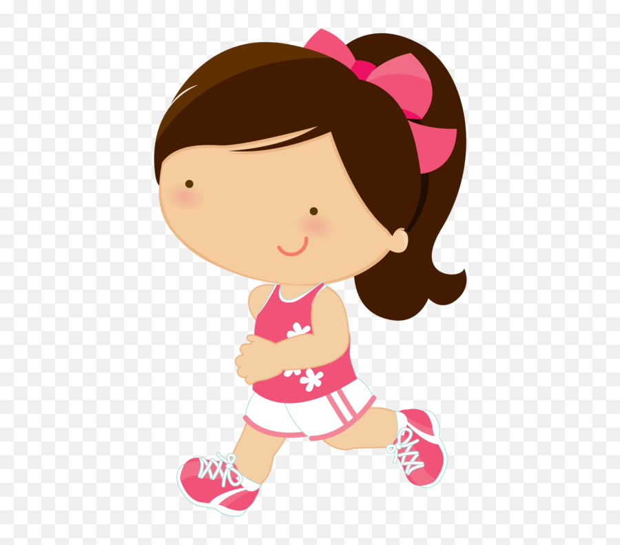 Download Hd Running Cartoon Club Girl - Cute Cartoon Girl Running Png,Running Clipart Png