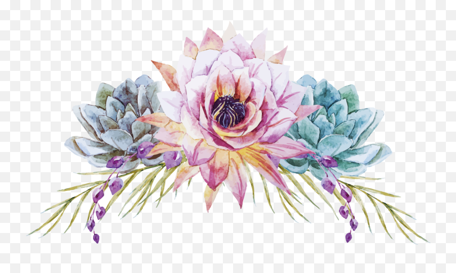 Flower Watercolor Vector Design - Watercolor Flowers Png Vector,Wedding Flowers Png