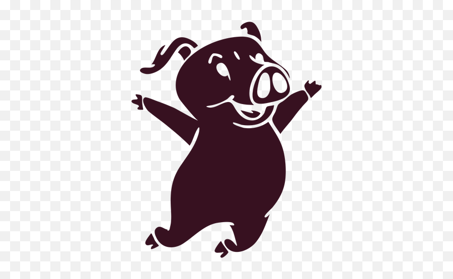 Pig Jumping Happy Detailed Silhouette - Transparent Png Silueta De Un Cerdito,Cartoon Pig Png