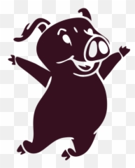 Pig Jumping Happy Detailed Silhouette - Transparent PNG Silueta De Un Cerdito