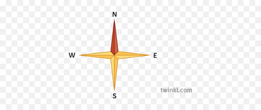Compass Rose 4 Point Geography Direction Secondary - 4 Point Compass Rose Png,Compass Rose Png