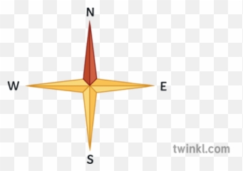 Compass Rose 4 Point Geography Direction Secondary - png