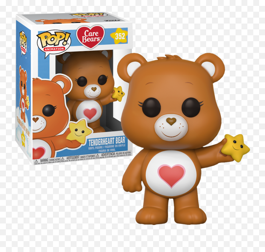 Care Bears - Tenderheart Bear Pop Vinyl Figure Tenderheart Care Bear Funko Png,Care Bear Png