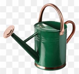 Green Watering Can With Copper Details - png