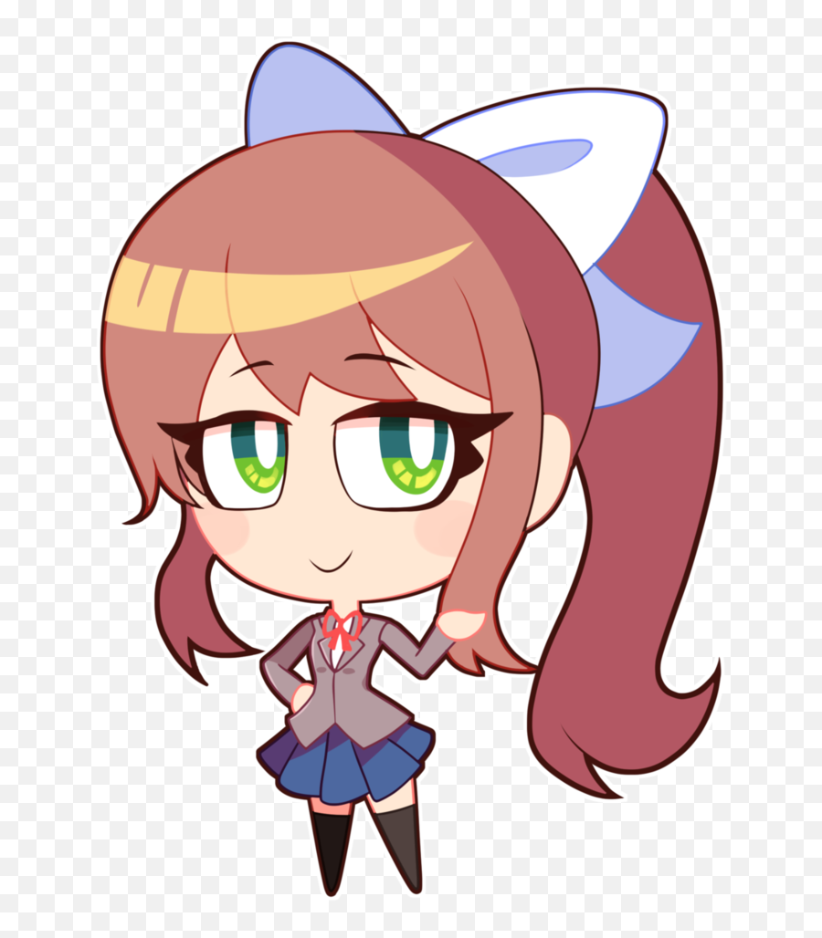 Chibi Monika By Quarium - Chibi Monika Png Ddlc,Doki Doki Literature Club Png