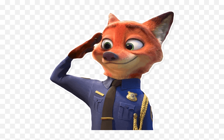 Nick Stickers Set For Telegram - Zootopia Nick Wilde Police Png,Nick Wilde Png