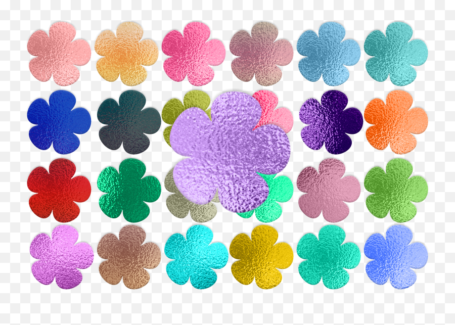 Foil Flower Transparent Clipart Stickers - Decorative Png,Purple Flower Transparent