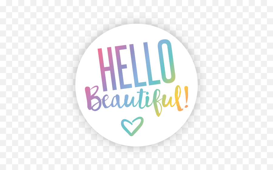 Hello Beautiful Stickers White Round 15 - Hello Beautiful Stickers Png,Lularoe Logo Png