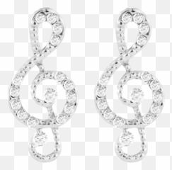 Treble Clef Earrings - png
