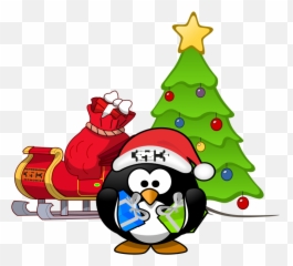 Christmas Tux - Transparent Clear Background Christmas Santas Sleigh Cartoon Png,Tux Png