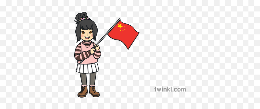 Children Holding Chinese Flag Child People Kids Open Eyes - Cartoon Png,Chinese Flag Png